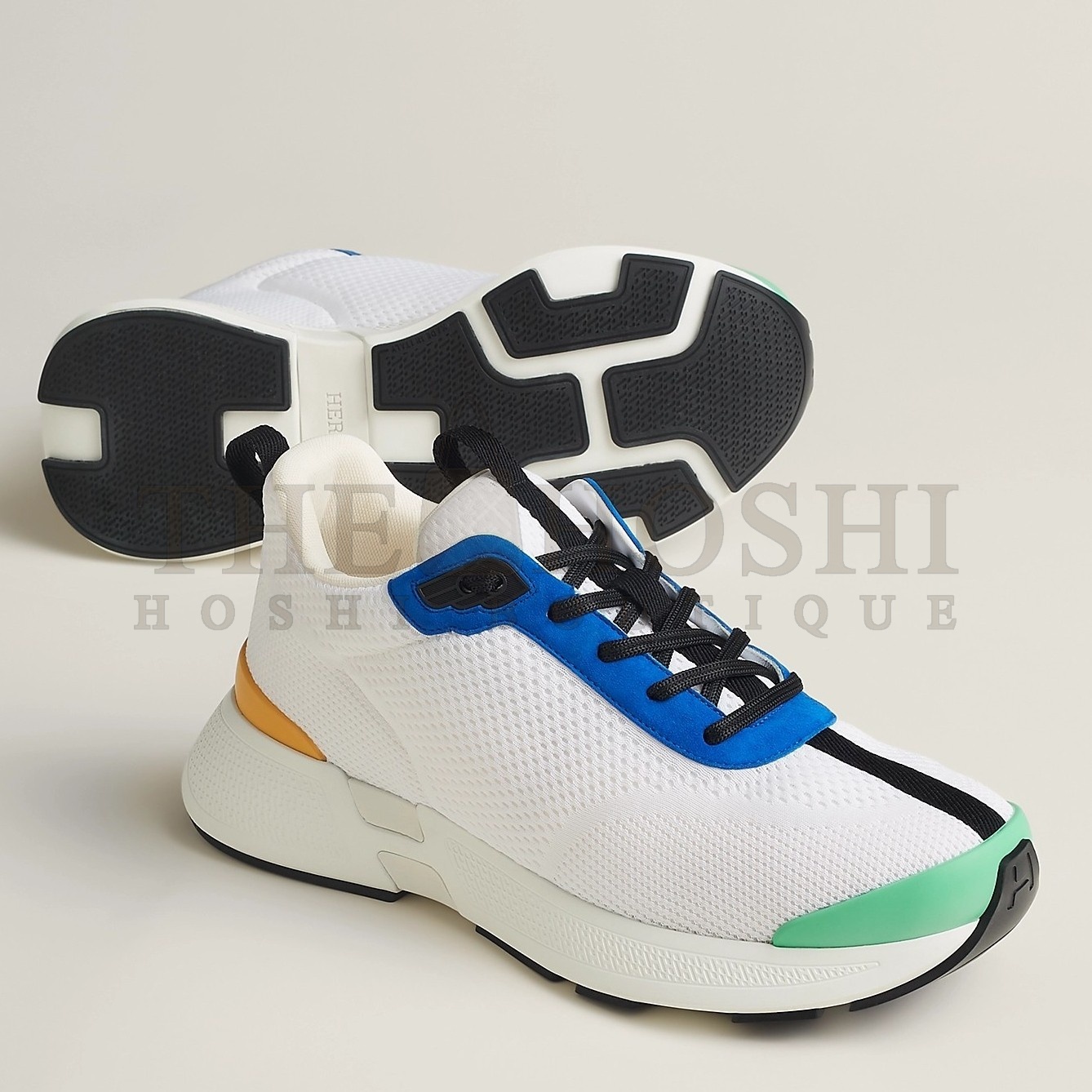 H**me5 Heros Sneakers in White Knit and Blue Suede Master Quality