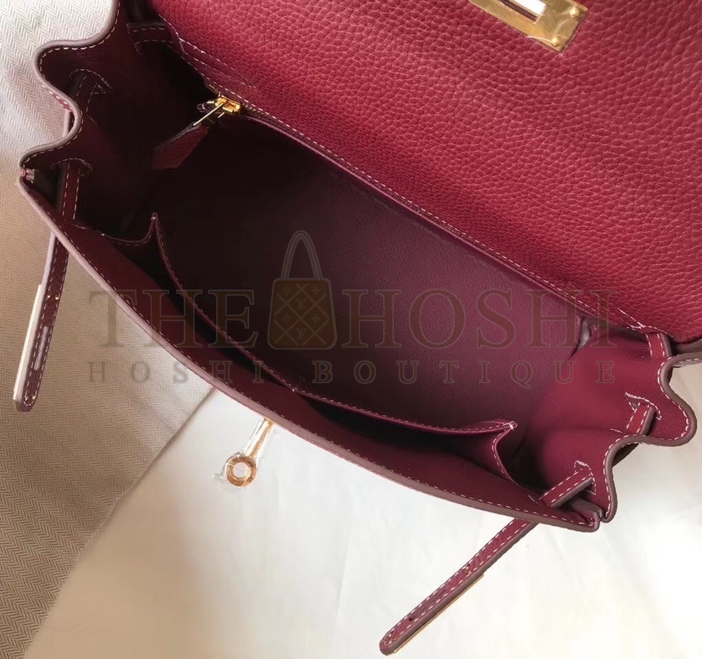 H**me5 Bordeaux Clemence Kelly 25cm GHW Bag Master Quality