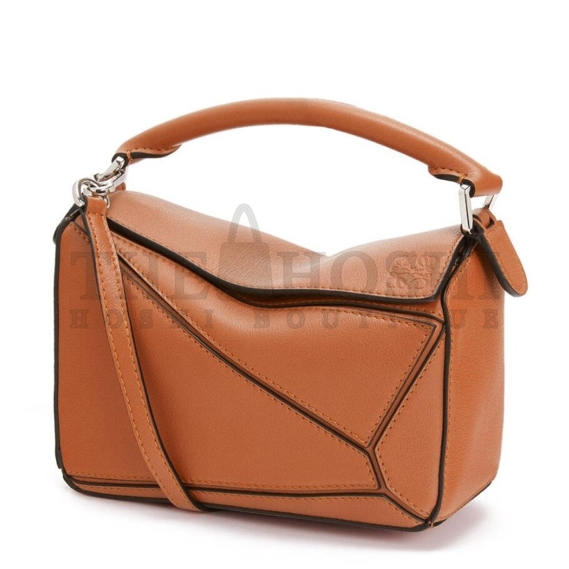 L0ew* Mini Puzzle Bag In Brown Calfskin Leather Master Quality