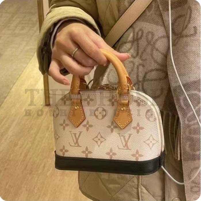 L0vis Vvtt0n LV Women Nano Alma Handbag Monogram Dune Coated Canvas Cowhide-Leather M46895 Master Quality