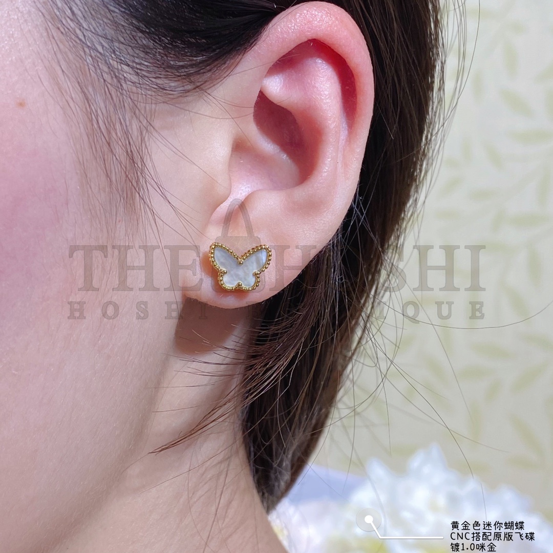 V*n Cl**f & Arpels Sweet Butterflies 18K yellow gold  earrings Master Quality