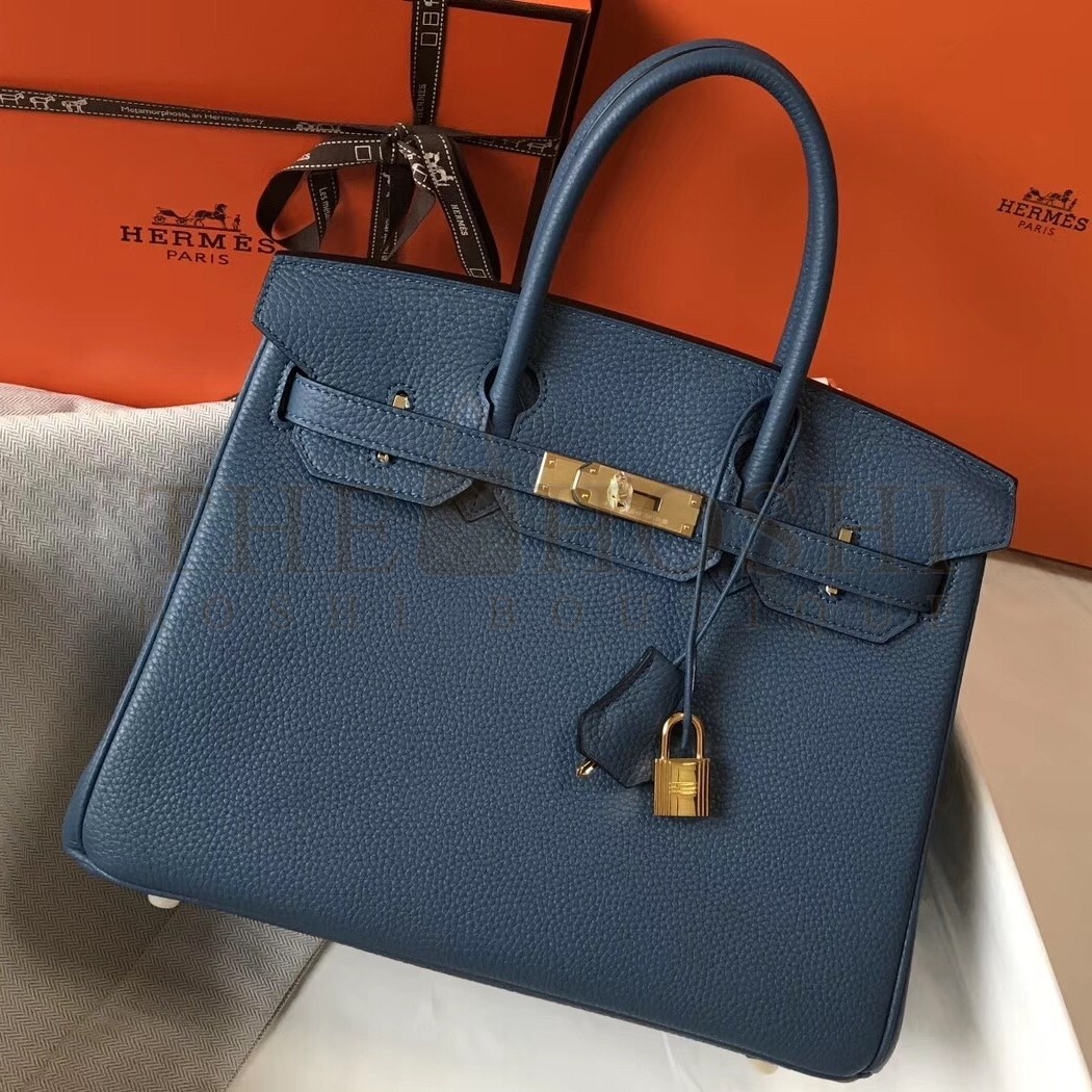 H**me5 Blue Agate Clemence Birkin 30cm Bag Master Quality