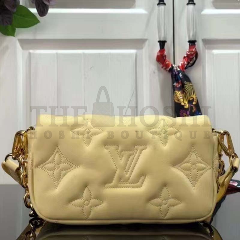 L0vis Vvtt0n LV Women Wallet On Strap Banane Yellow Monogram Embroidered Leather Master Quality