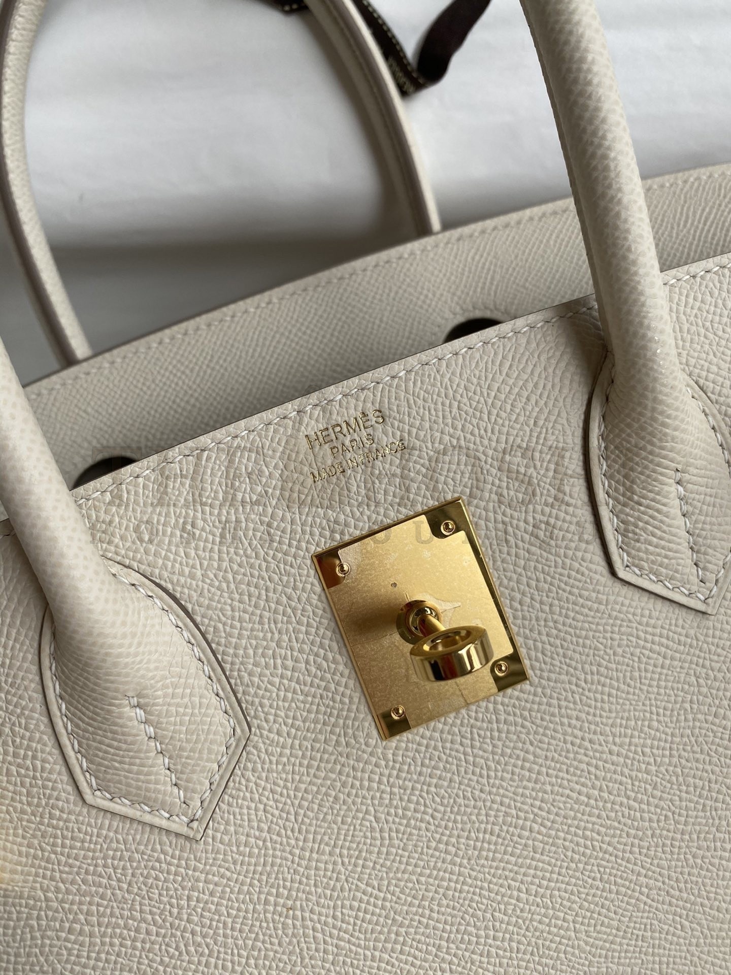 H**me5 Birkin 30 Retourne Handmade Bag In Craie Epsom Calfskin Master Quality