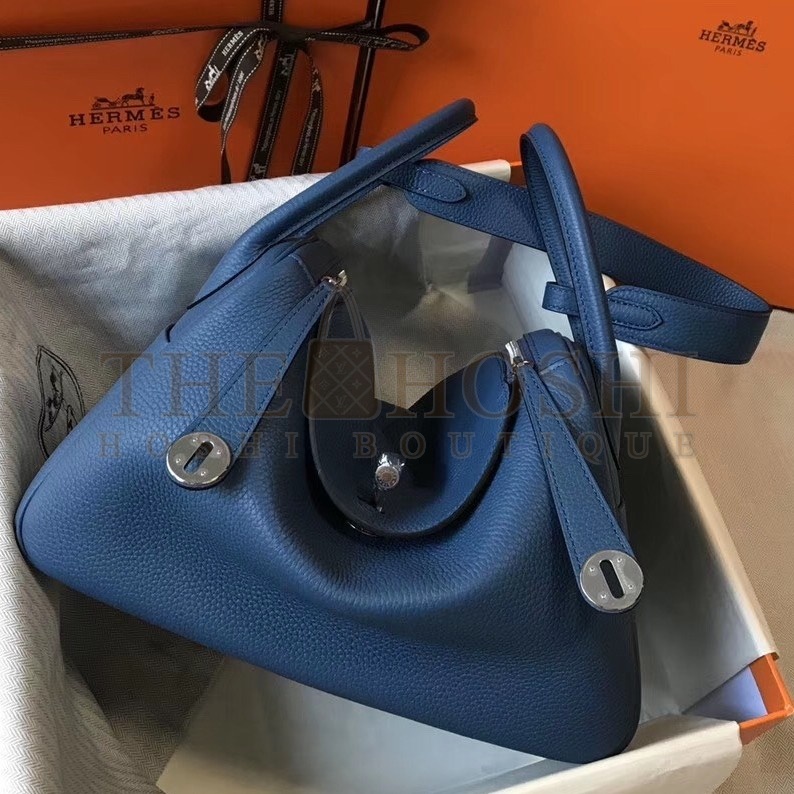 H**me5 Lindy 30cm Bag In Blue Agate Clemence Leather Master Quality