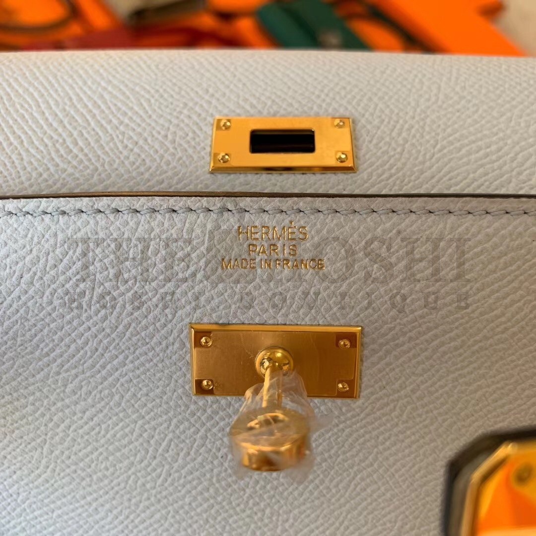 H**me5 Kelly Classique To Go Wallet In Blue Zephyr Epsom Calfskin Master Quality