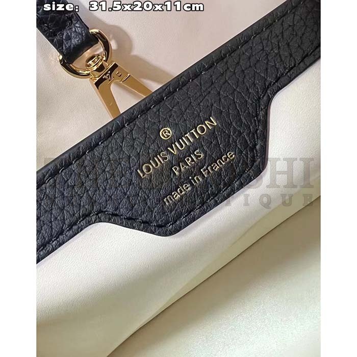 L0vis Vvtt0n LV Women Capucines MM Handbag Black Pink Taurillon Leather Master Quality