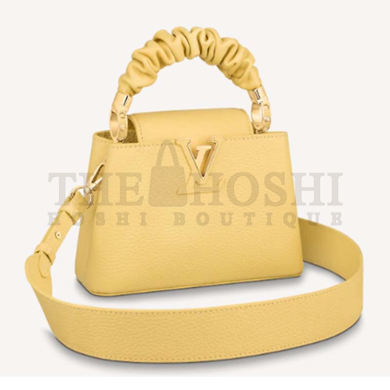 L0vis Vvtt0n LV Women Capucines Mini Handbag Yellow Taurillon Calfskin Master Quality