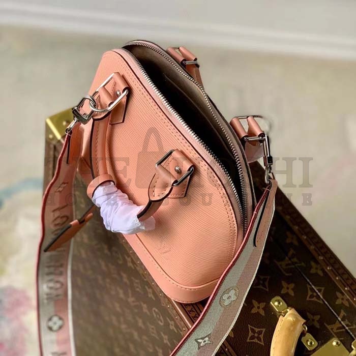 L0vis Vvtt0n LV Women Alma BB Handbag Rose Trianon Pink Epi Grained Cowhide Leather Master Quality