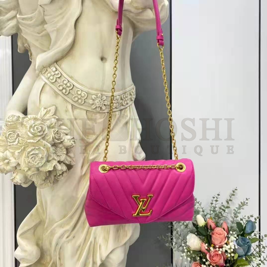 L0vis Vvtt0n LV Women New Wave Chain Bag Handbag Agathe Pink Smooth Cowhide Leather Master Quality