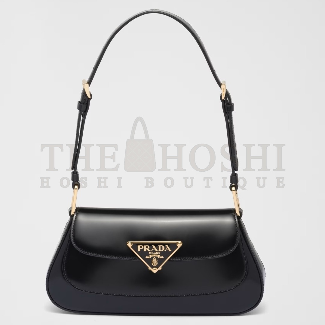 Pra*a Shoulder Bag in Black Brushed Calfskin Master Quality
