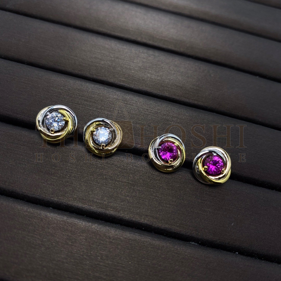 Ca*t1er Triple Hoop Earrings with D1am0nds Master Quality