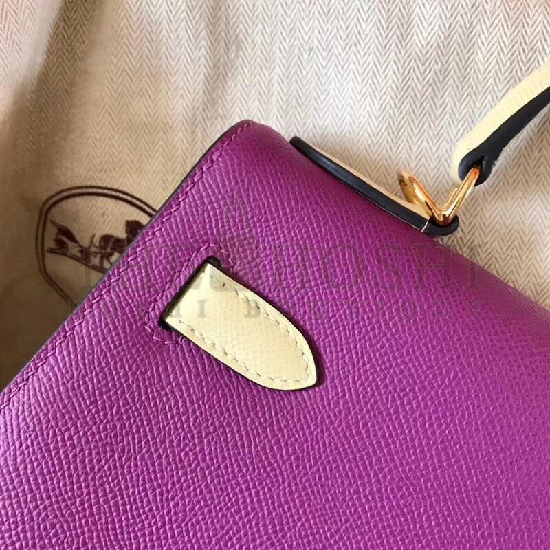 H**me5 Bicolor Epsom Kelly 28cm Purple Handmade Bag Master Quality