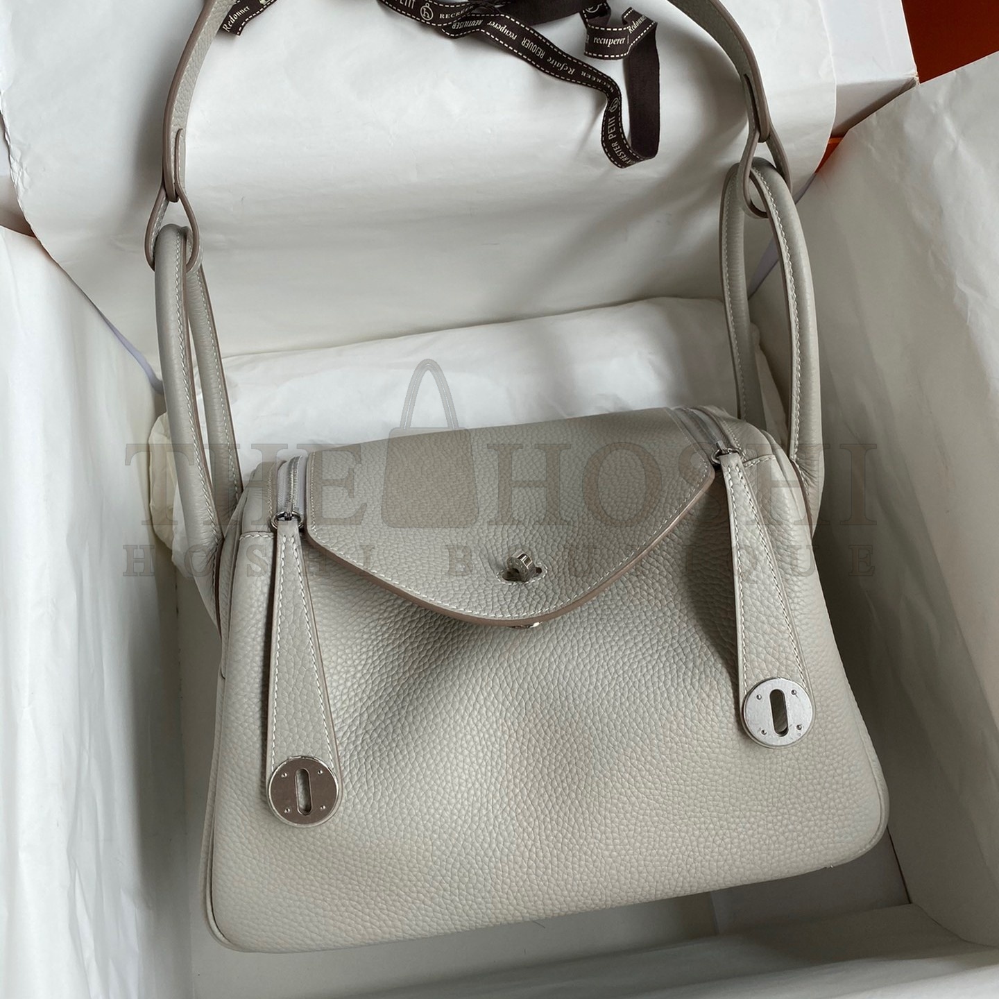 H**me5 Lindy 26 Handmade Bag In Pearl Grey Clemence Leather Master Quality