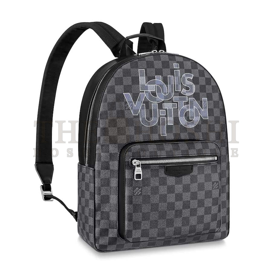 L0vis Vvtt0n LV Men Josh Backpack Bag in Damier Graphite Coated Canvas-Grey Master Quality