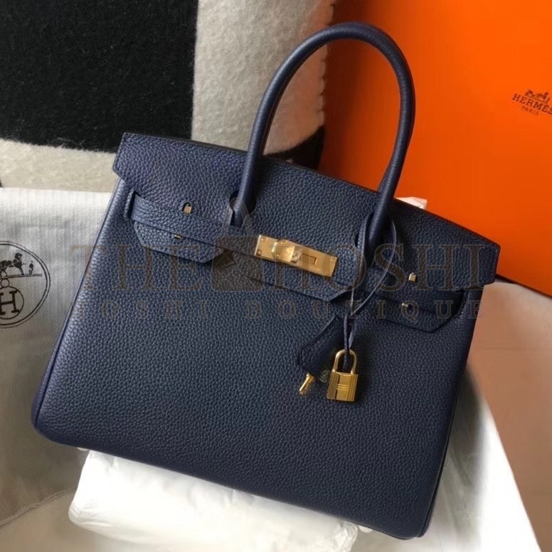 H**me5 Navy Blue Clemence Birkin 30cm Bag Master Quality