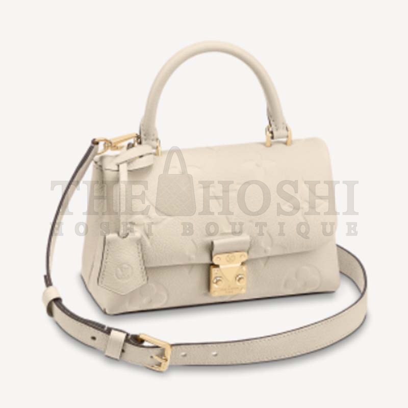 L0vis Vvtt0n LV Women Madeleine BB Handbag Crème Beige Embossed Grained Cowhide Master Quality