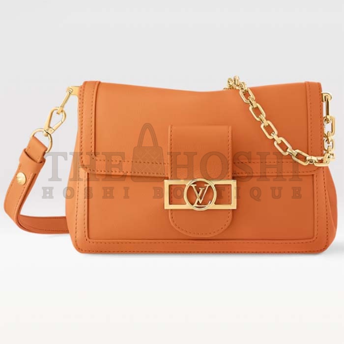 L0vis Vvtt0n LV Women Dauphine Soft MM Handbag Apricot Calfskin Leather M25048 Master Quality