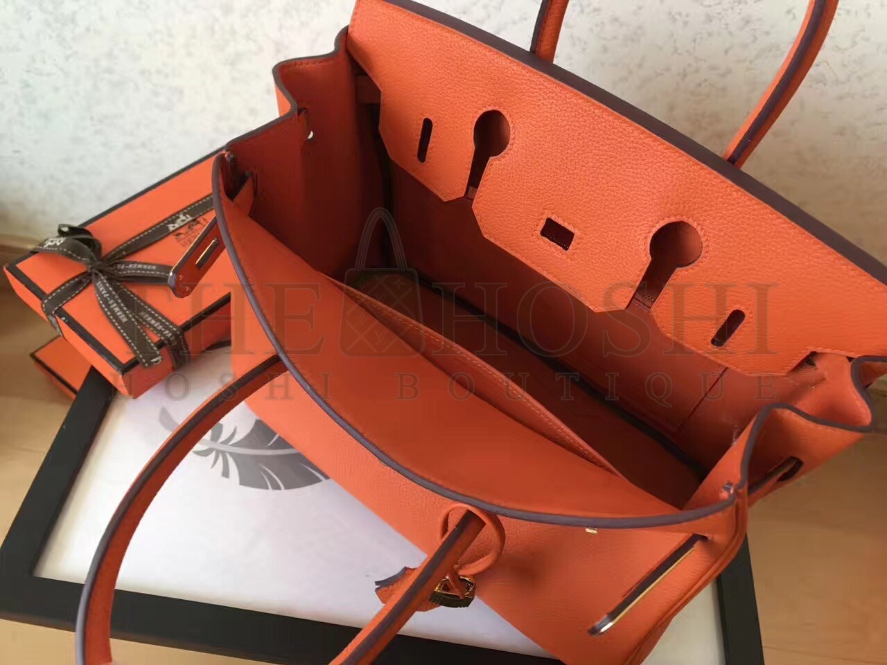 H**me5 Orange Birkin 30cm Clemence Handmade Bag Master Quality
