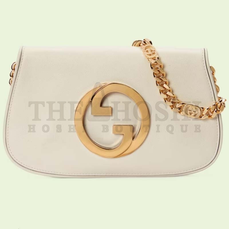 Gvc*1 Women GG Blondie Shoulder Bag White Leather Round Interlocking G Master Quality
