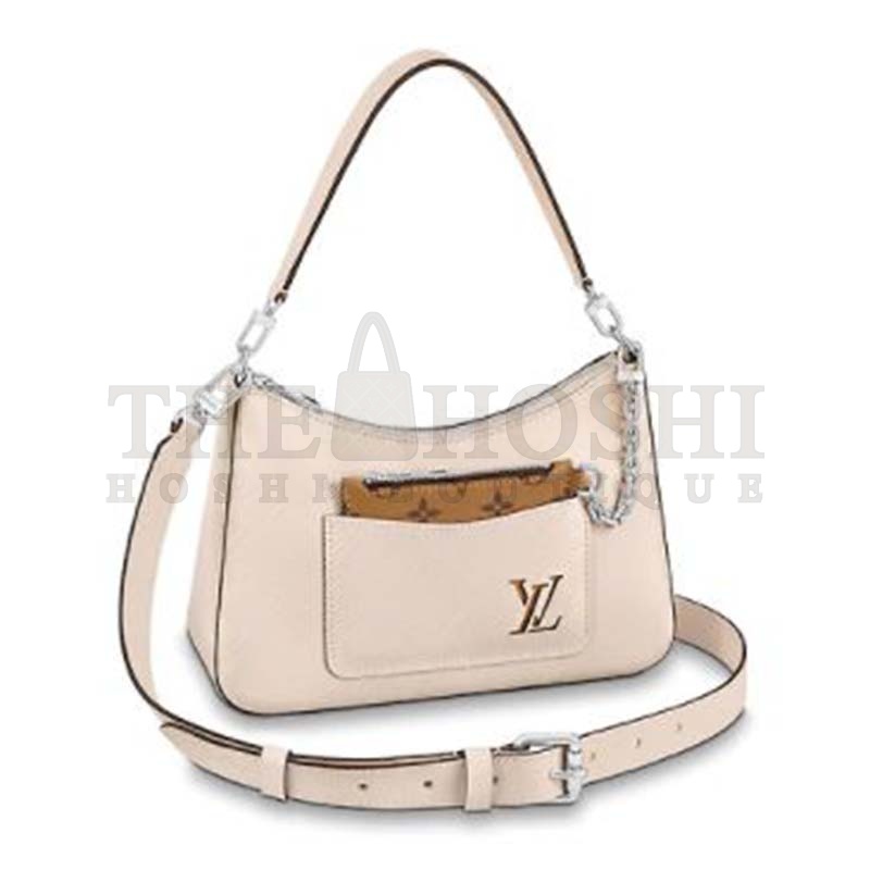 L0vis Vvtt0n LV Women Marelle Handbag Beige Epi Grained Cowhide Leather Canvas Master Quality