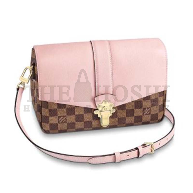 L0vis Vvtt0n LV Women Clapton Bag in Damier Ebene Canvas Grained Calf Leather Master Quality