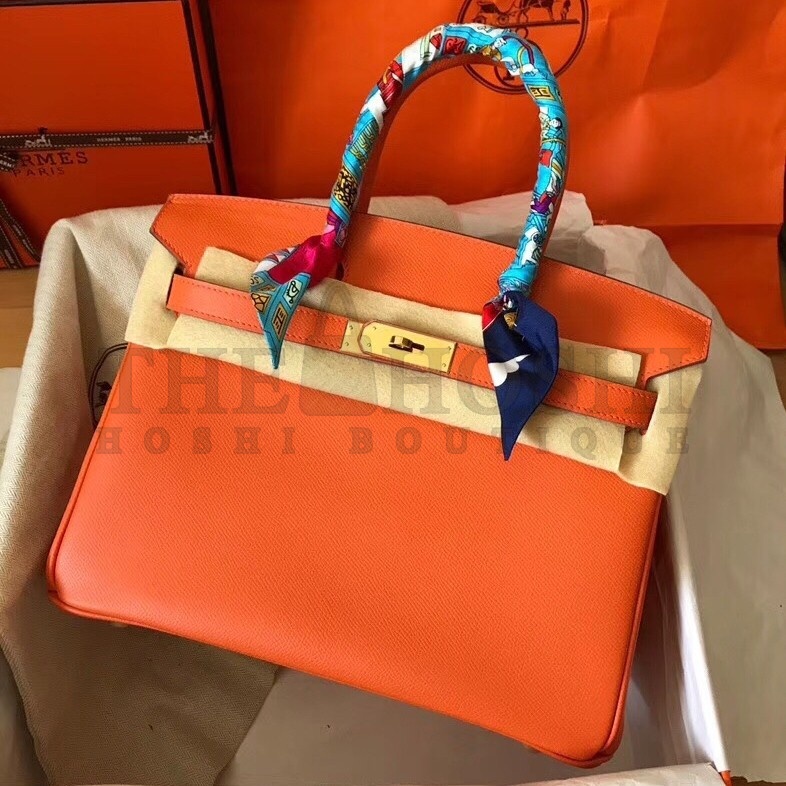 H**me5 Orange Birkin 30cm Epsom Handmade Bag Master Quality