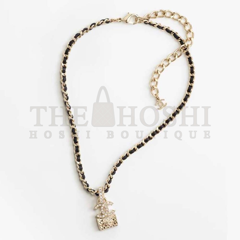 Ch**el Women Necklace in Metal Calfskin and Strass Master Quality