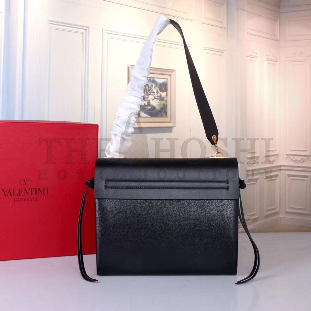 Va1e*ntin0 Garavani Black Medium VRing Shoulder Bag Master Quality