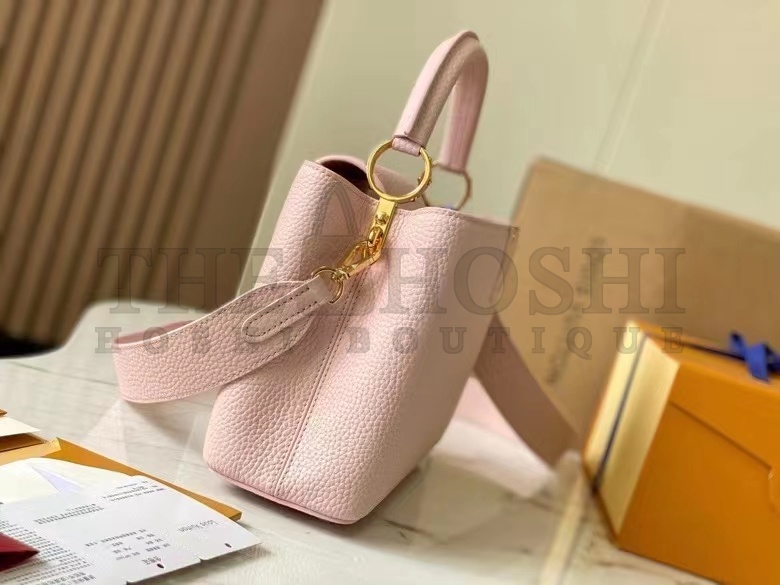 L0vis Vvtt0n LV Women Capucines BB Handbag Galet Gray Taurillon Leather Master Quality