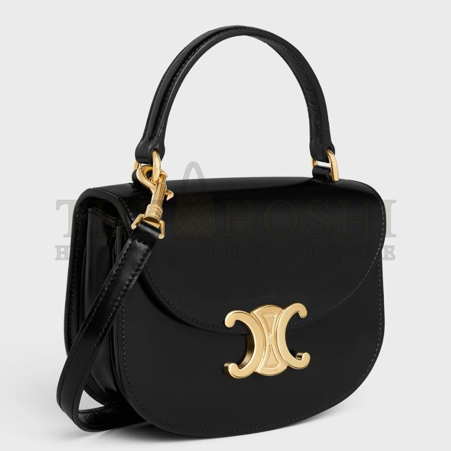 Ce1i*e Mini Besace Clea Bag in Black Calfskin Master Quality