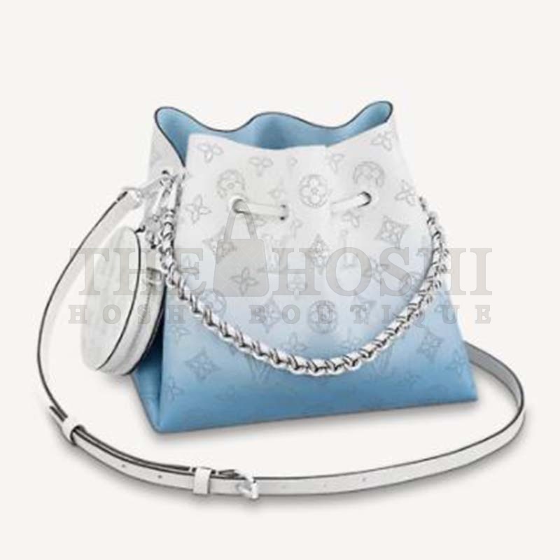 L0vis Vvtt0n LV Women Bella Bucket Bag Gradient Blue Mahina Perforated Calf Leather Master Quality