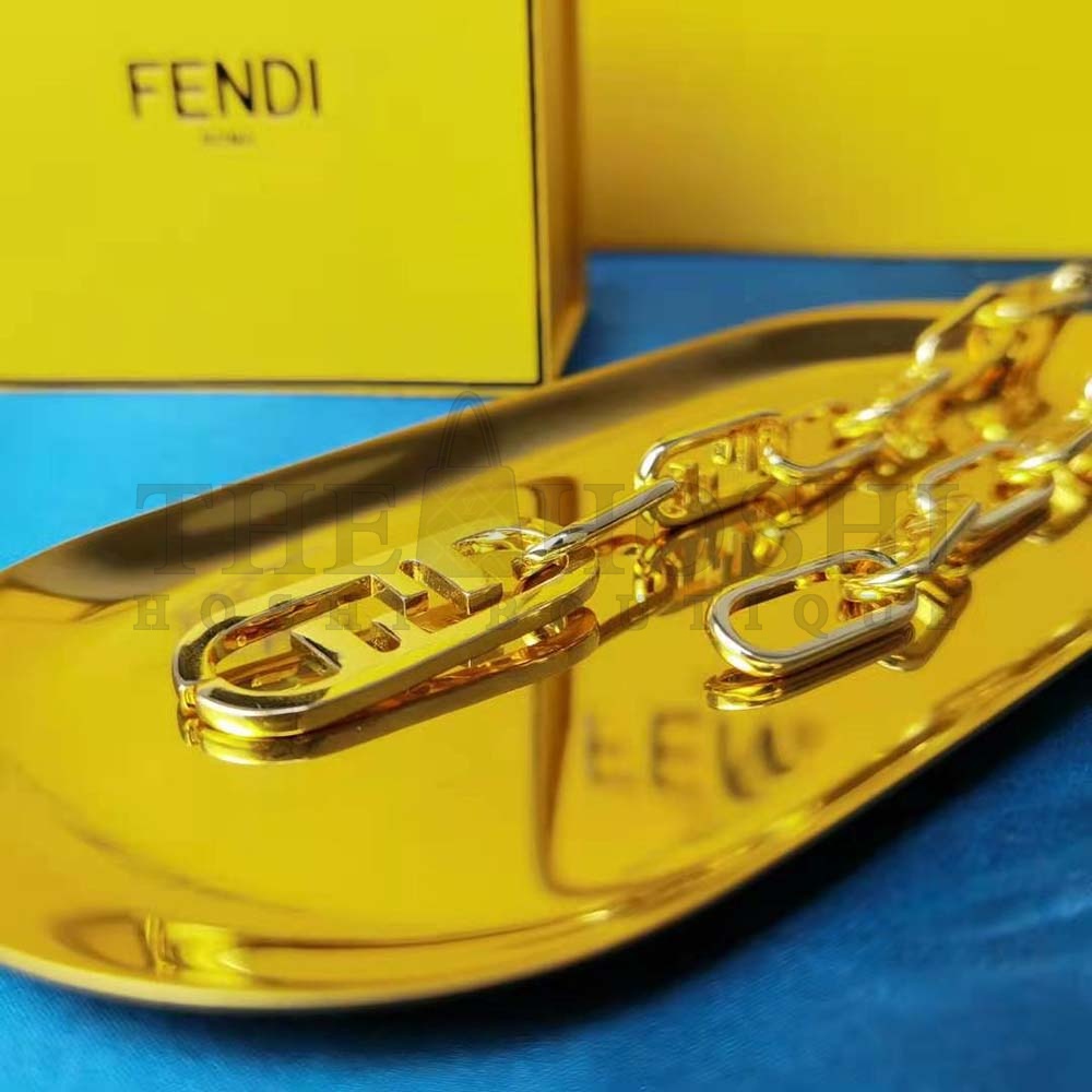 F**di Women Necklace with F**di OLock Mesh and Oval Clip Master Quality