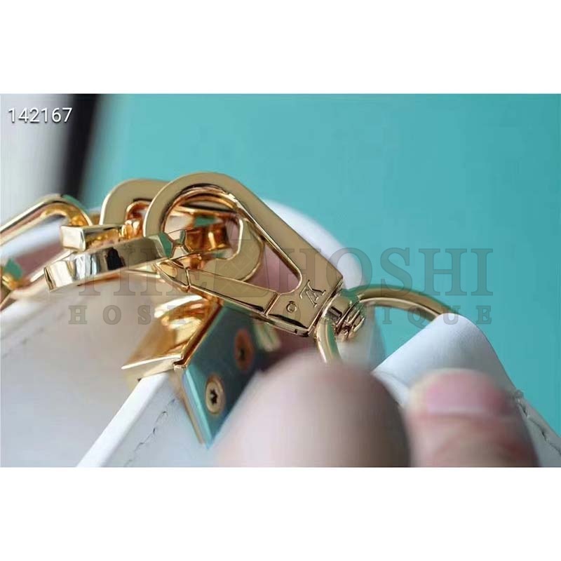 L0vis Vvtt0n LV Women Dauphine East West Handbag White Calfskin Leather Master Quality