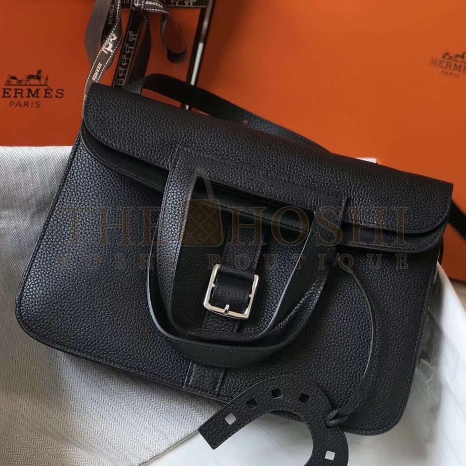 H**me5 Halzan 31cm Bag In Black Clemence Leather Master Quality