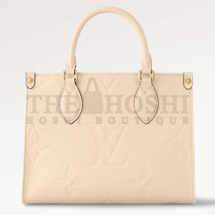 L0vis Vvtt0n LV Women Onthego PM Tote Crème Beige Embossed Grained Cowhide Leather M46569 Master Quality