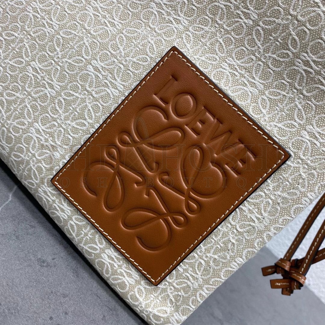 L0ew* Cushion Medium Tote In Beige Anagram Jacquard Master Quality