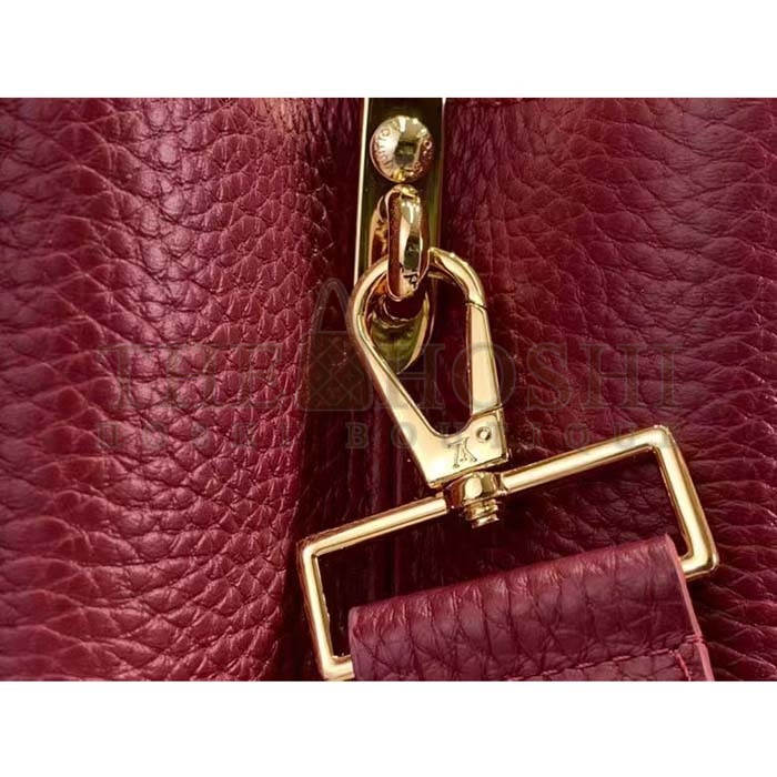 L0vis Vvtt0n LV Women Capucines BB Handbag Griotte Red Arizona Taurillon Cowhide Leather Master Quality