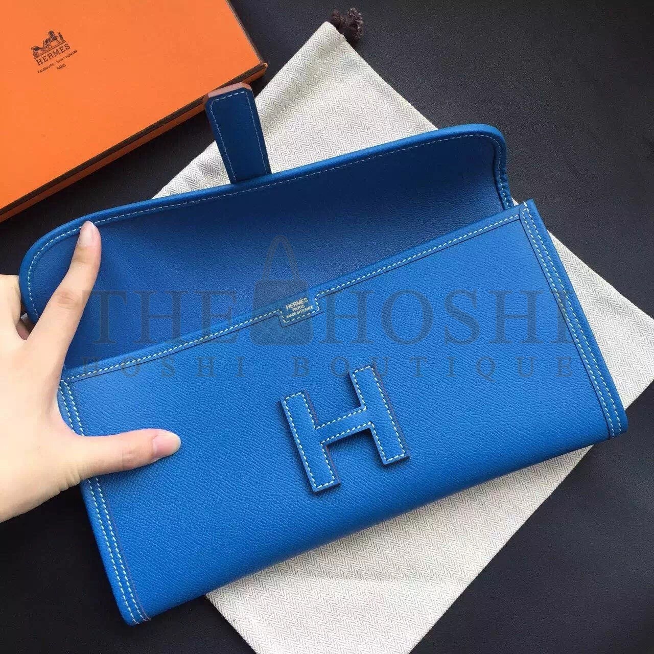 H**me5 Blue Epsom Jige Elan 29 Clutch Bag Master Quality