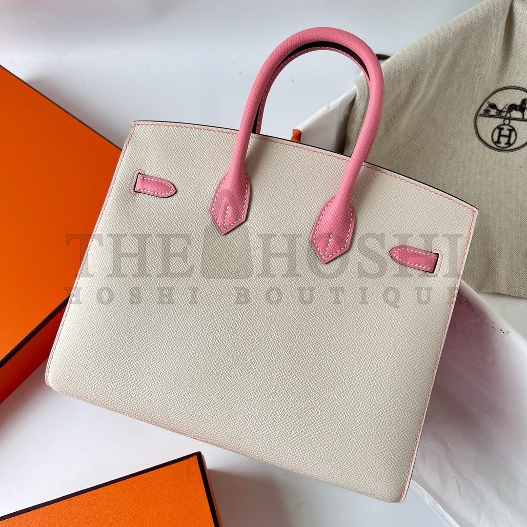H**me5 HSS Birkin 25 Sellier Bag in Craie and Rose Confetti Epsom Calfskin Master Quality