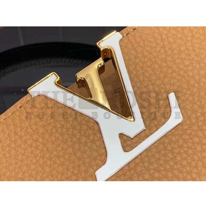 L0vis Vvtt0n LV Women Capucines MM Handbag Hazelnut Brown Taurillon Cowhide Leather Master Quality