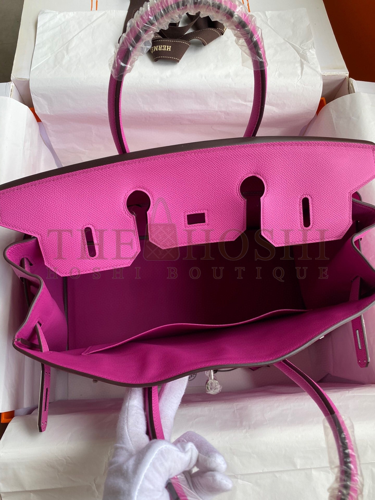 H**me5 Birkin 35 Retourne Handmade Bag in Rose Magnolia Epsom Calfskin Master Quality