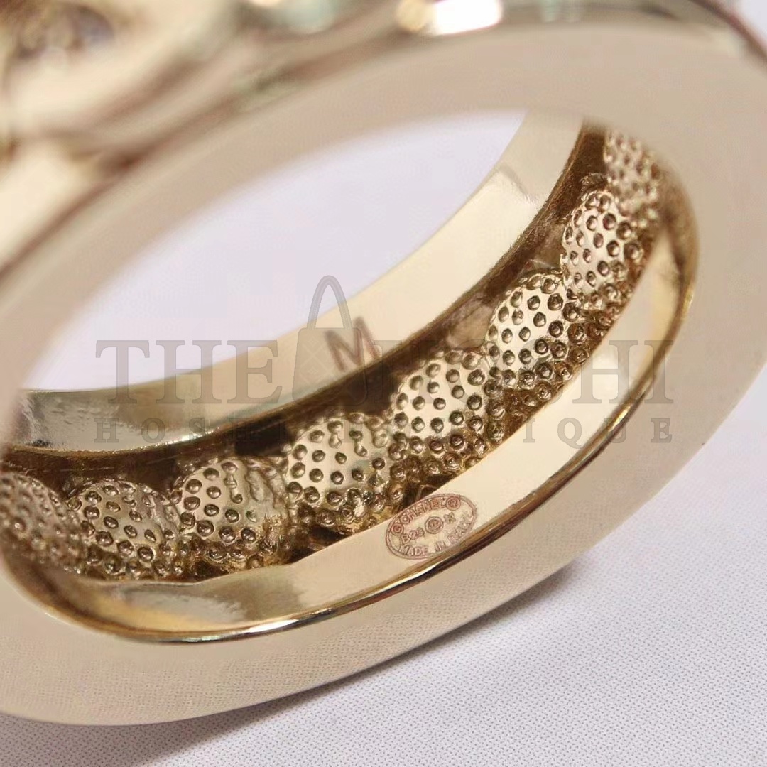 Ch**el Women CC Ring Metal Strass Gold Crystal Master Quality