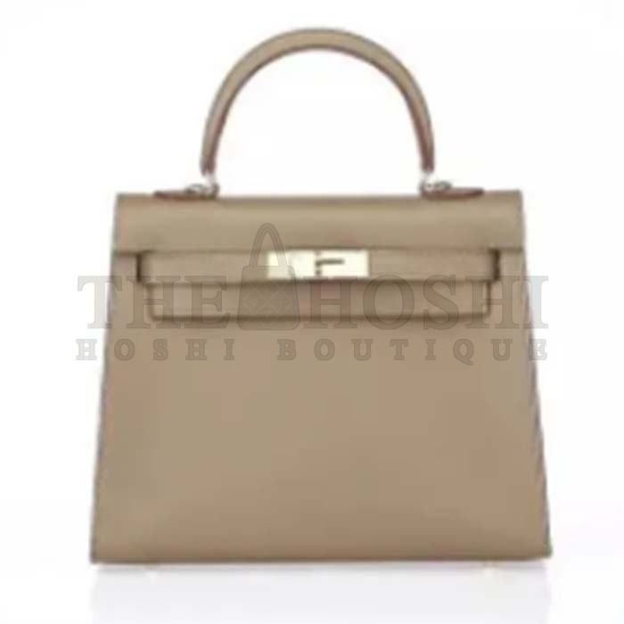 H**me5 Women Mini Kelly 20 Bag Epsom Leather Silver Hardware-Grey Master Quality