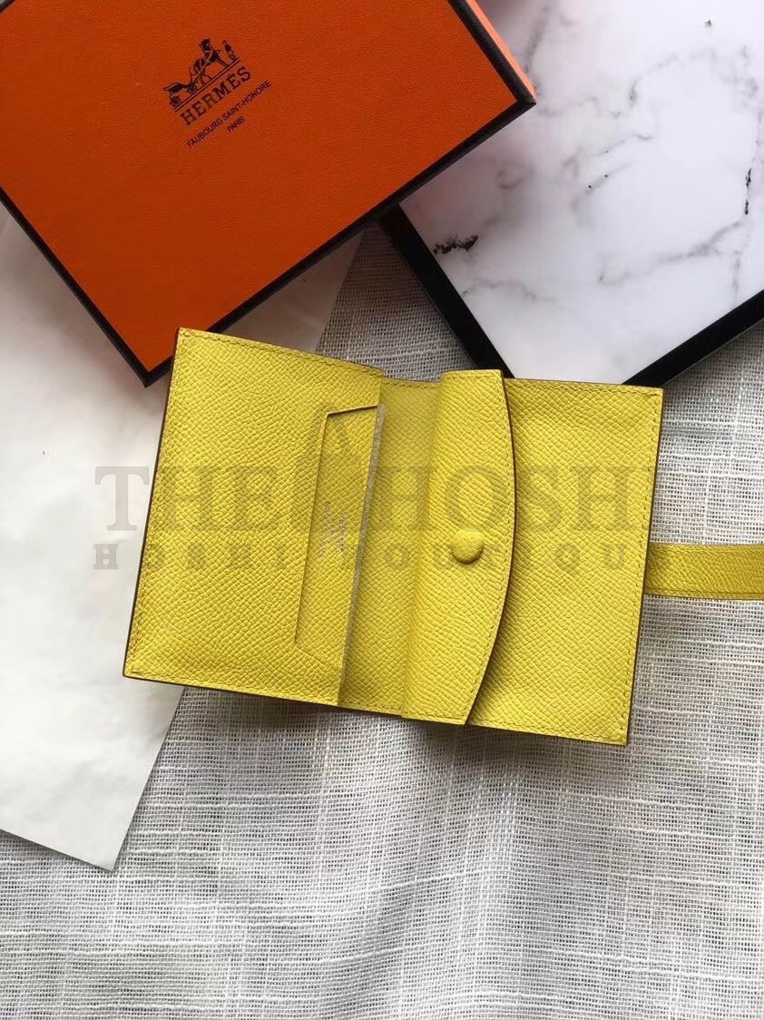 H**me5 Bearn Mini Wallet In Yellow Epsom Leather Master Quality