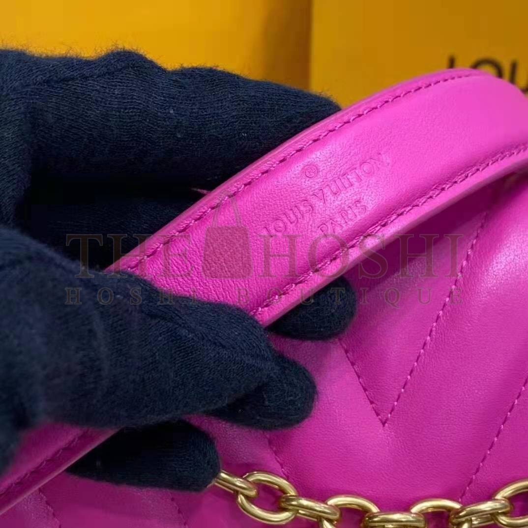L0vis Vvtt0n LV Women New Wave Chain Bag Handbag Agathe Pink Smooth Cowhide Leather Master Quality