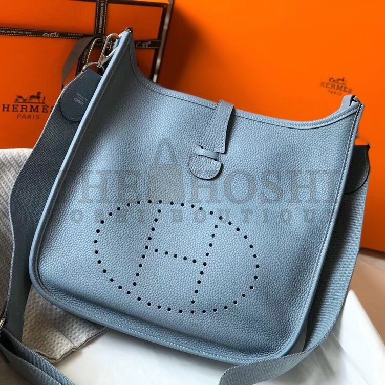 H**me5 Evelyne III 29 Bag In Blue Lin Clemence Leather Master Quality