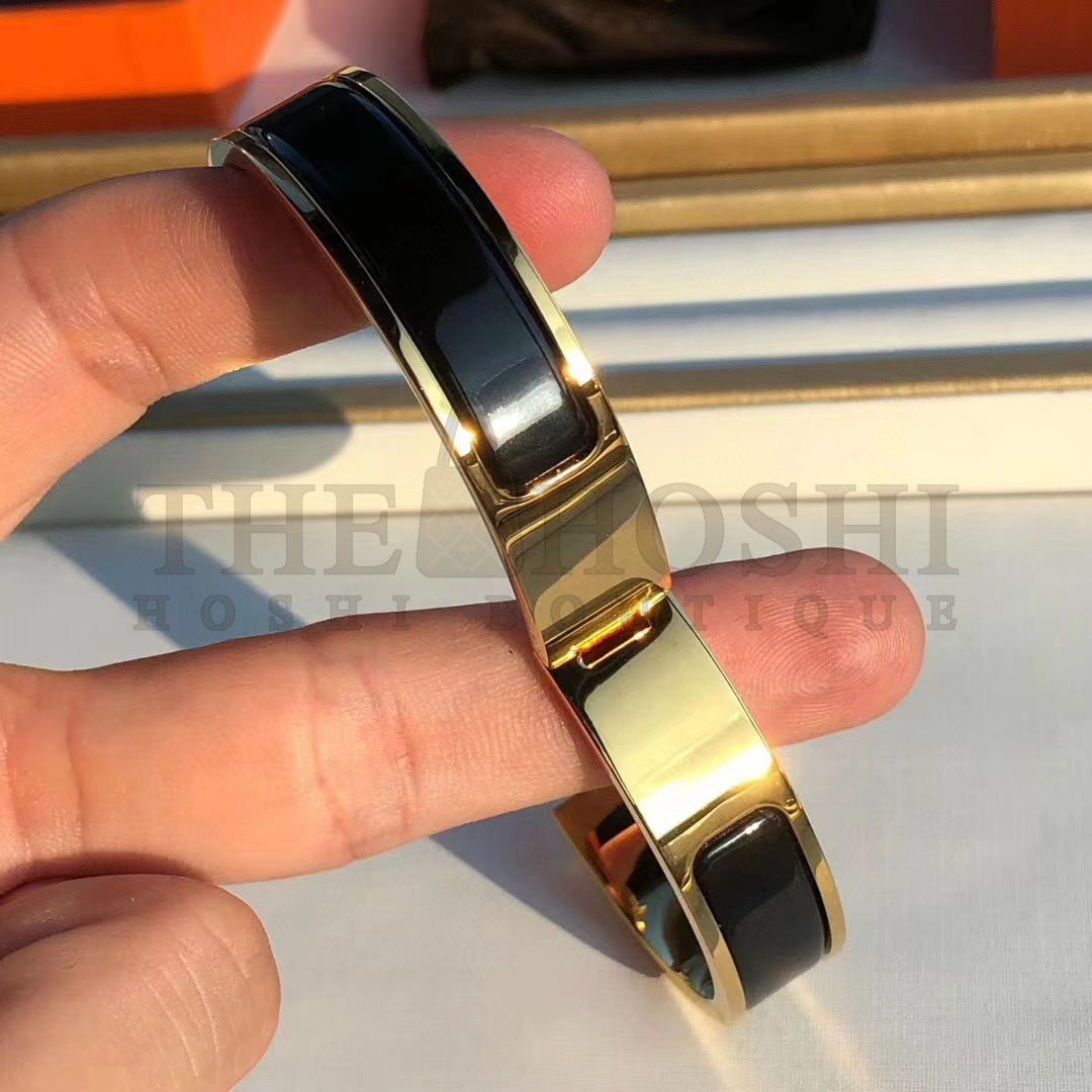 H**me5 Fake Bracelet, Clic H bracelet Dupe, Black Enamel, Three Color Master Quality