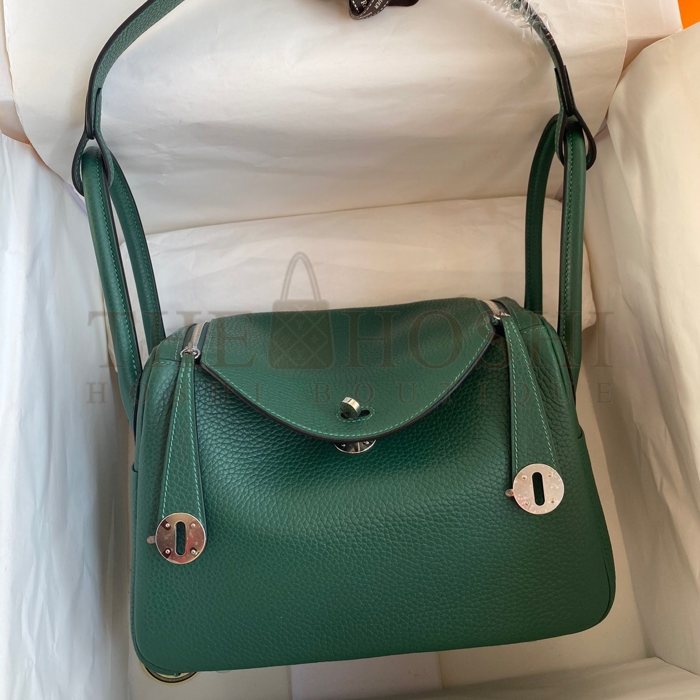 H**me5 Lindy 26 Handmade Bag In Malachite Clemence Leather Master Quality