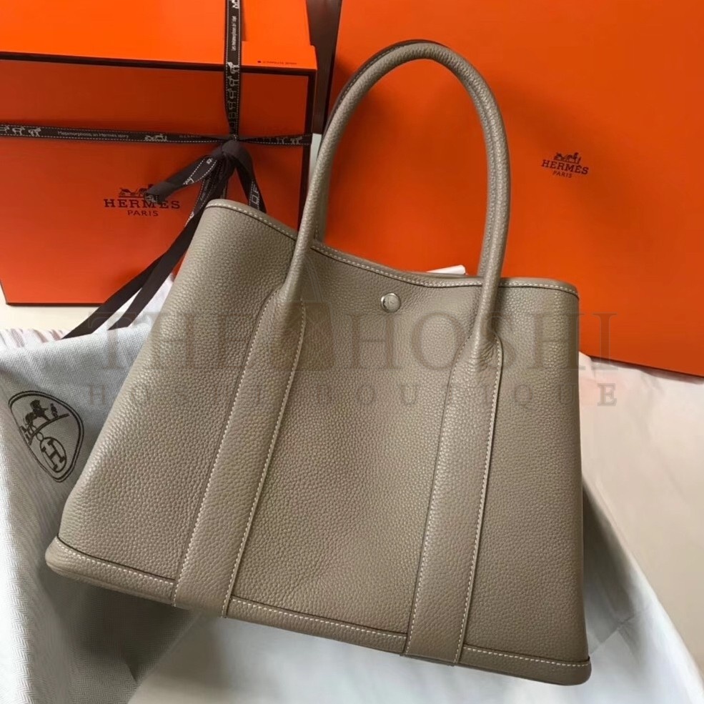 H**me5 Garden Party 36 Bag In Grey Clemence Leather Master Quality